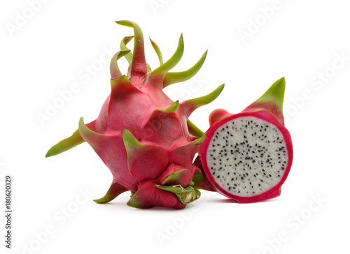 Fresh dragon fruit isolated on white background