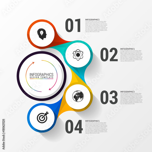 Business concept with 4 options. Infographic design. Vector