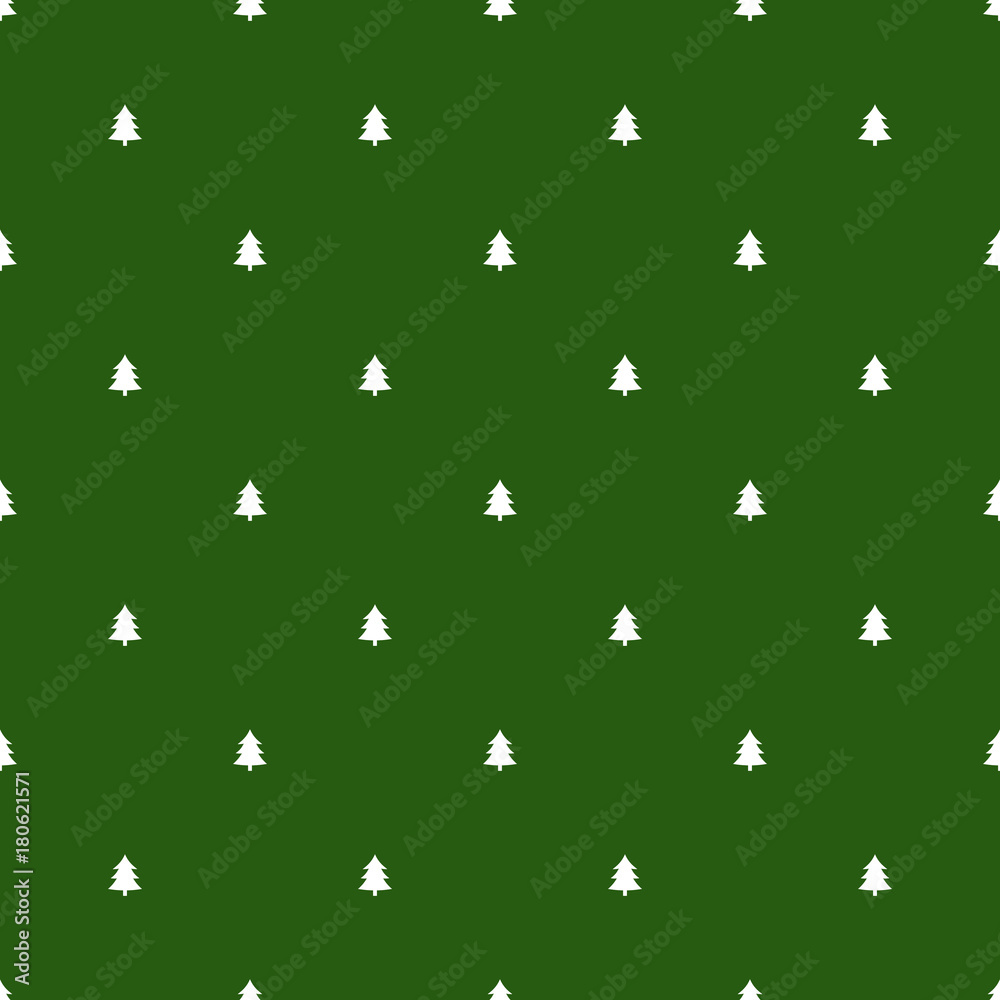 Green Christmas Pine Tree Seamless Pattern Background Green Christmas Pine Tree Seamless Pattern Background