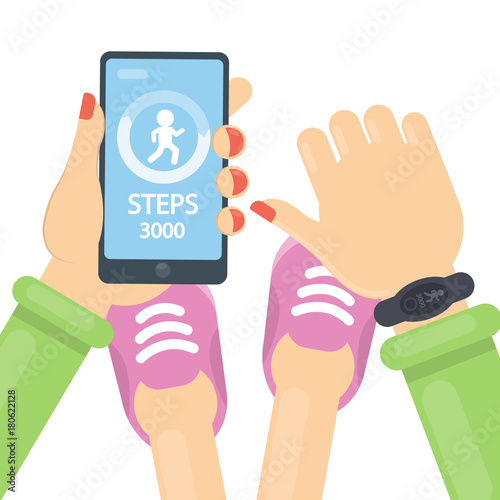 Walking tracker watch.