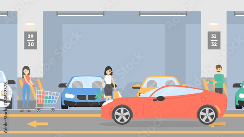 Underground parking lot.