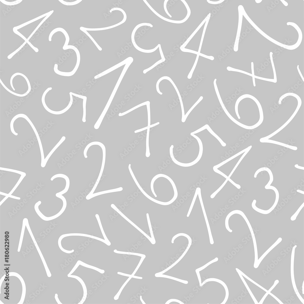 Hand Drawn Numbers Seamless Pattern Vector Hand Drawn Numbers Seamless Pattern Vector