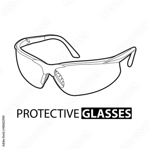 Safety glasses for repair on a white background