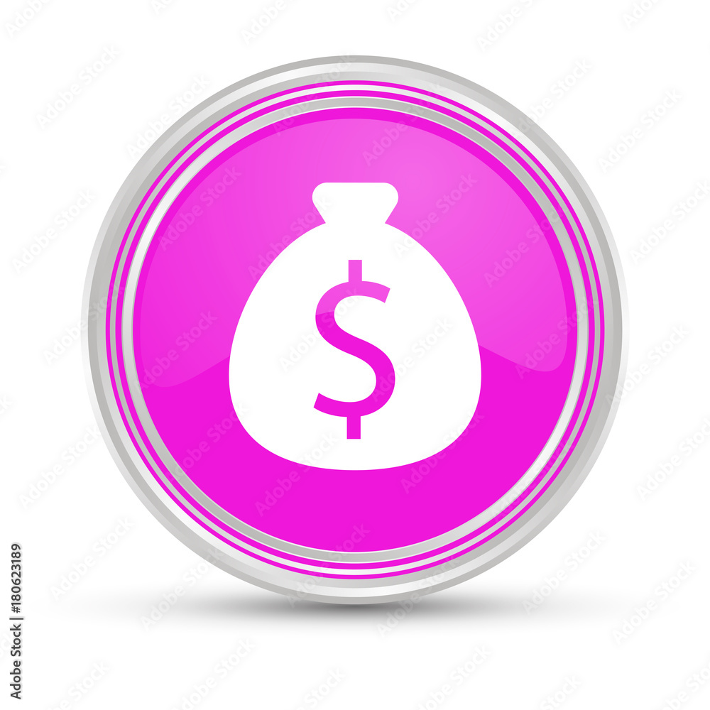 Pinker Button - Geldsack Dollar Pinker Button - Geldsack Dollar