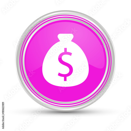 Pinker Button - Geldsack Dollar