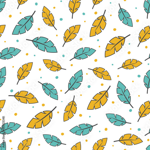 Feather Seamless Pattern Background, Vector illustration
