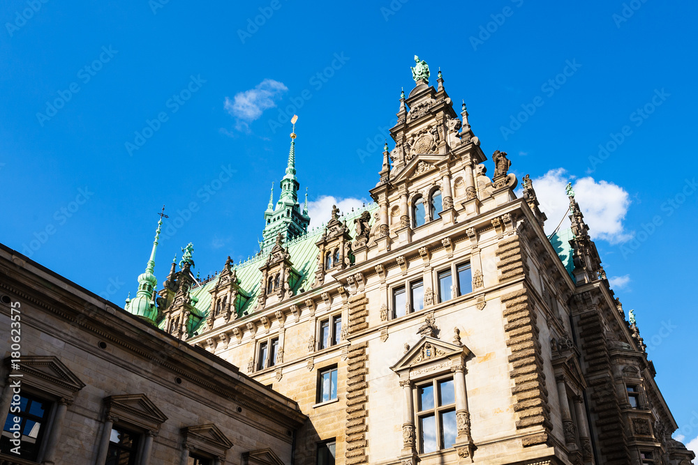 building of Rathaus (City Hall) in Hamburg