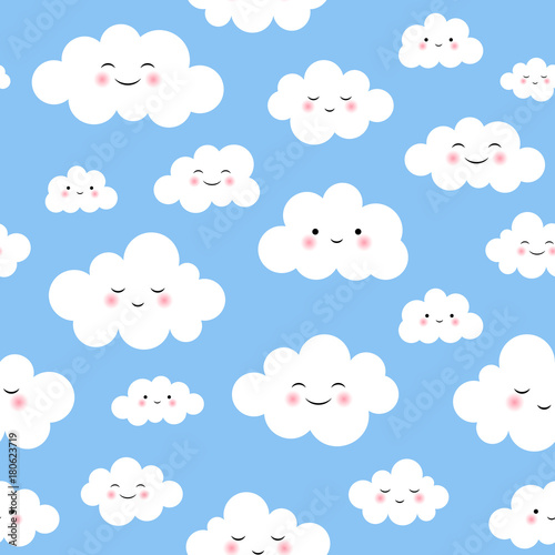Cute Cloud Seamless Pattern Vector © Gabriel Onat