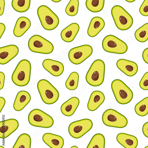 Avocado Seamless Pattern Vector