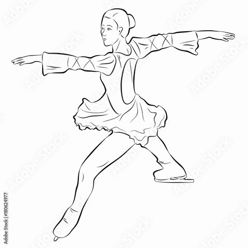 illustration of a figure skater , vector draw