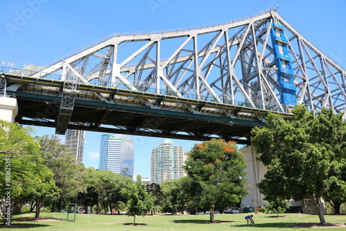 Park under the Story Bridge in Brisbane, Queensland Australia 