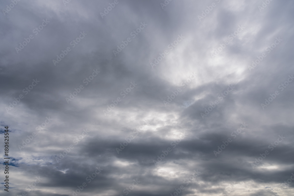 Landscape with cloudy sky and rainy.