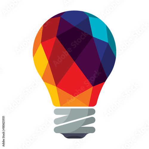 Colorful bulb icons with flat design style, flat colors.