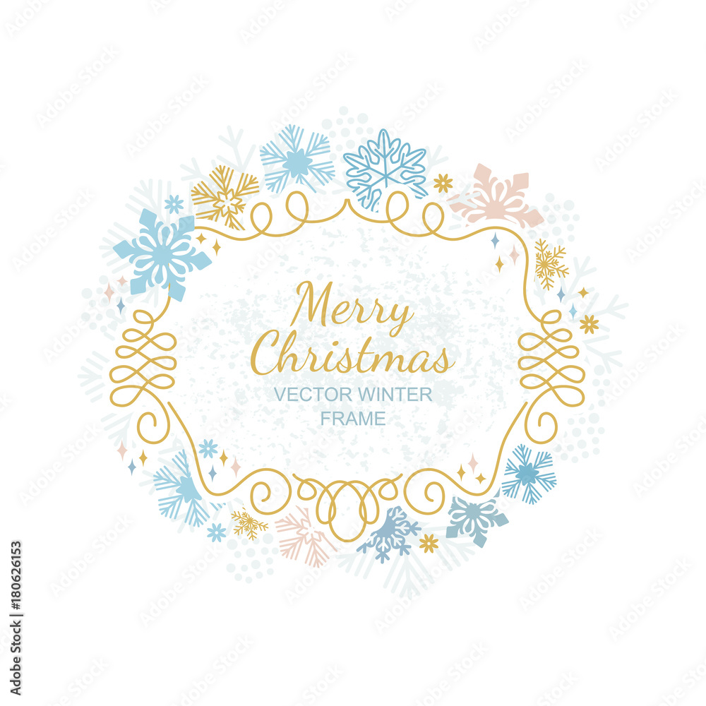 Snow flake frame on white background, Christmas design for invitation, greeting card. Vector illustration, merry xmas snowflake framework Snow flake frame on white background, Christmas design for invitation, greeting card. Vector illustration, merry xmas snowflake framework