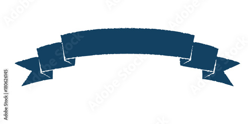 single dark blue vintage ribbon banner