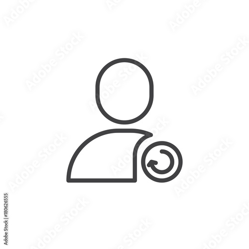 Update account line icon, outline vector sign, linear style pictogram isolated on white. Refresh user symbol, logo illustration. Editable stroke