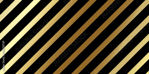 Christmas holiday golden pattern background template for greeting card or New Year gift wrapping paper design. Vector gold and black stripe lines pattern for Christmas or New Year seamless background
