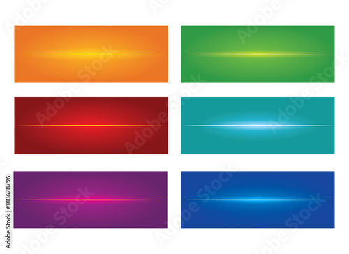 Set of soft neon lines