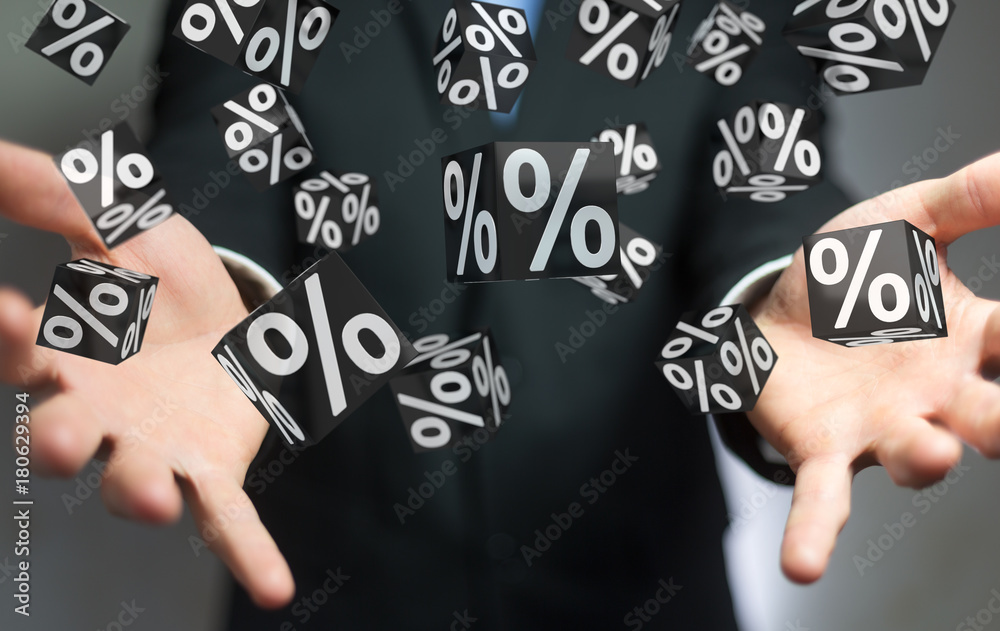 Businessman enjoying black Friday sales 3D rendering Businessman enjoying black Friday sales 3D rendering