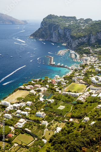 Aerial view of Capri Island, Italy