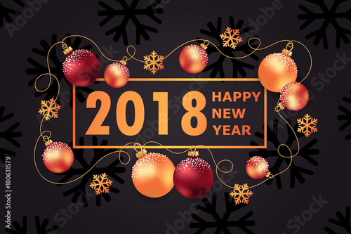 2018 new year. vector illustration. background.