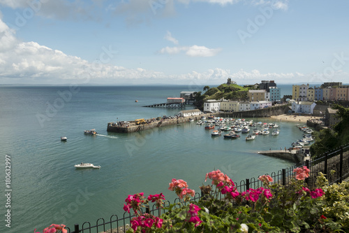 Quadro su tela Tenby coastal town in Pembrokeshire South Wales