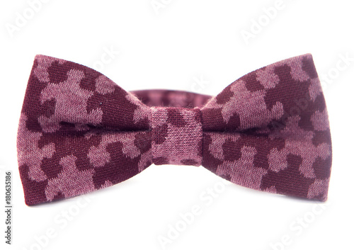 Wool pattern like a Puzzle, bow tie, hand work, with purple and dark purple color