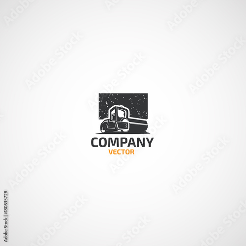 Vector asphalt compactor logo.