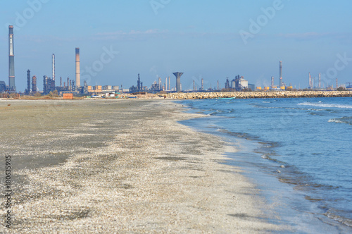 Navodari refinery seen from the beach , Romania