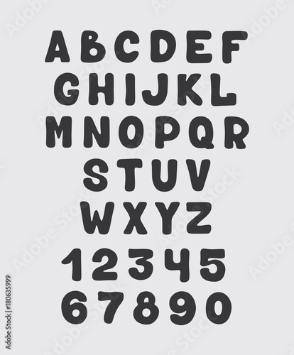 alphabet design set numbers and letters