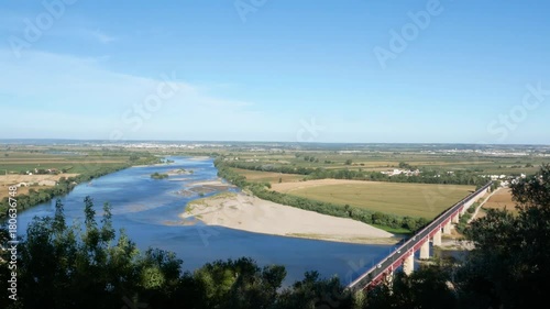 Valley and river view from above
