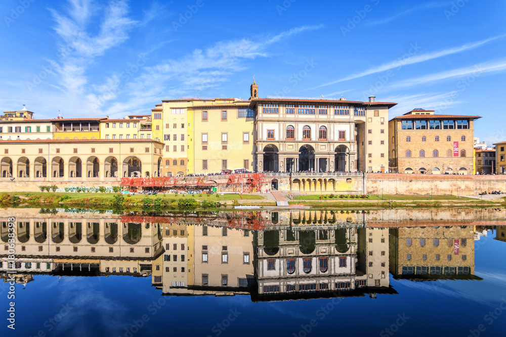 Vasari corridor and Ponte Vecchio over the Arno River, florence