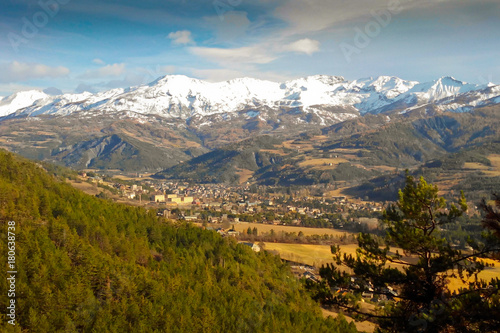 barcelonnette in french alps photo
