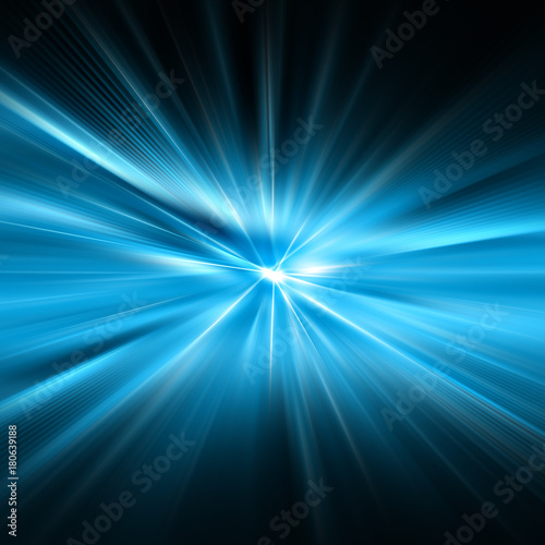 Blue abstract background. Smooth waves and blur, gentle blur and light