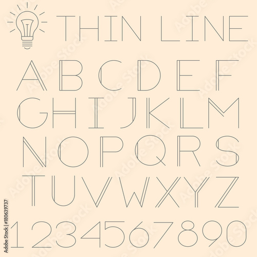 Thin line alphabet .