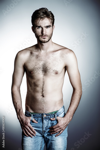 man with naked torso