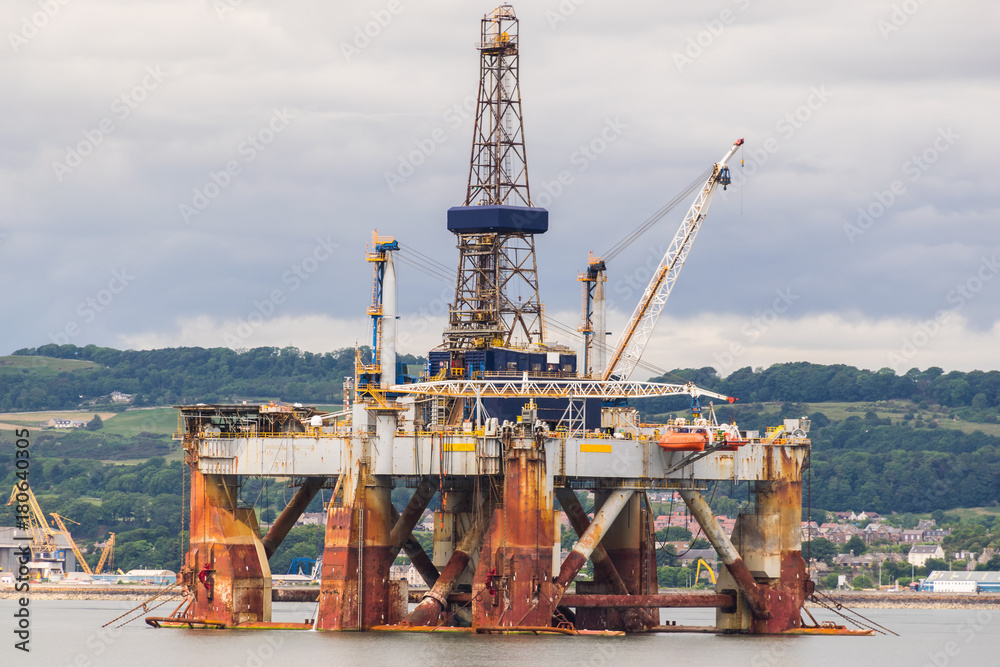 Submersible offshore platform in the Firth of Forth, Scotland Submersible offshore platform in the Firth of Forth, Scotland