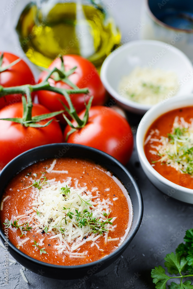 Tomato soup with cheese Tomato soup with cheese