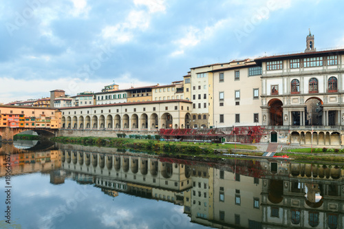 Vasari corridor and Ponte Vecchio over the Arno River, florence