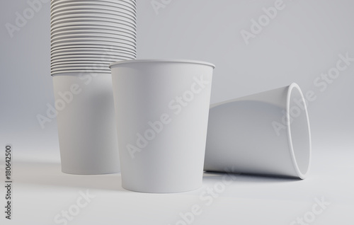 3d render of paper cups