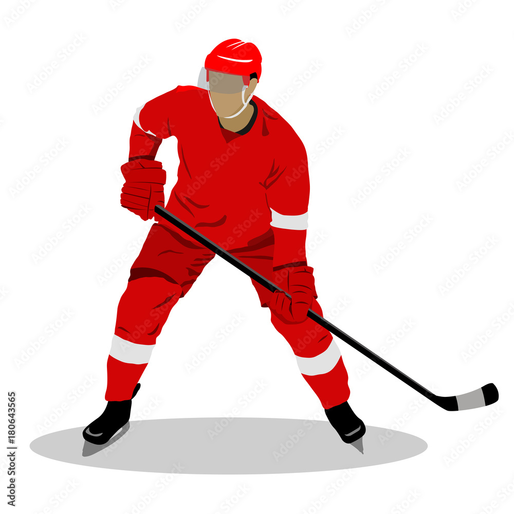 Naklejka premium Hockey player illustration