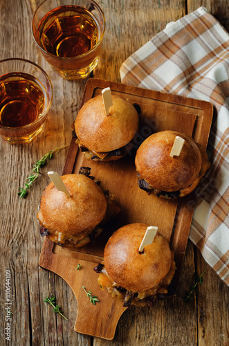 French Onion beef sliders with beer