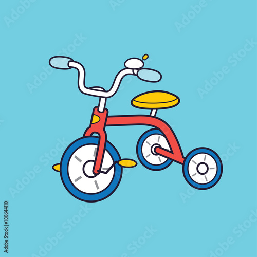 Red kids tricycle vector.