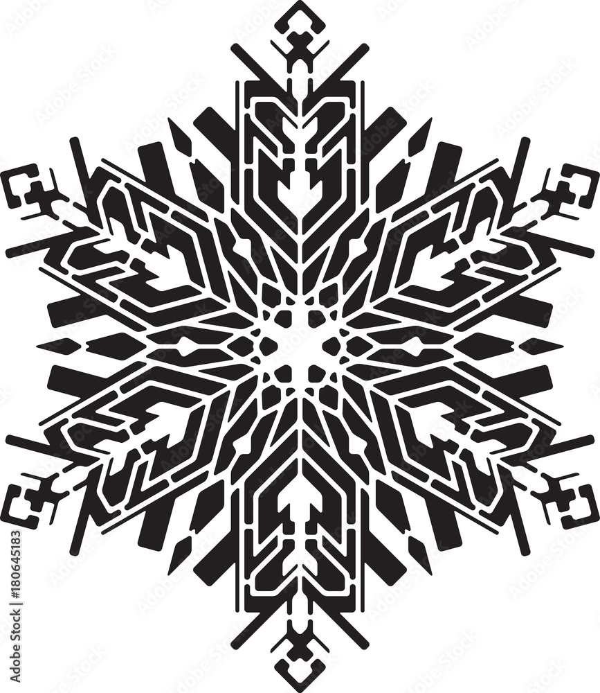 Stencil style snowflake. Can be used as stencil-plate for your color paint or other design. Stencil style snowflake. Can be used as stencil-plate for your color paint or other design.