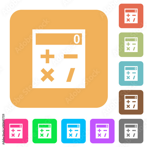 Pocket calculator rounded square flat icons