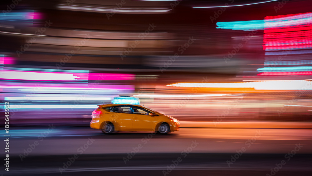 Taxi cab concept motion blur