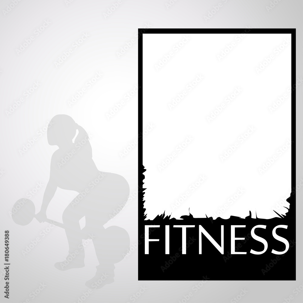 fitness banner with woman
