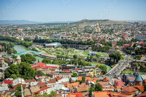 Tbilisi, Georgia. View from the cable road