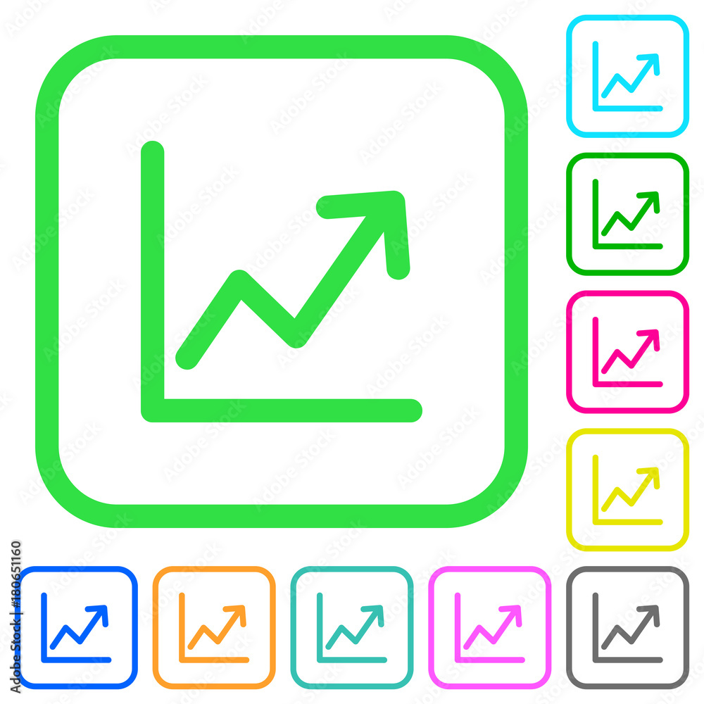 Line graph vivid colored flat icons icons Line graph vivid colored flat icons icons