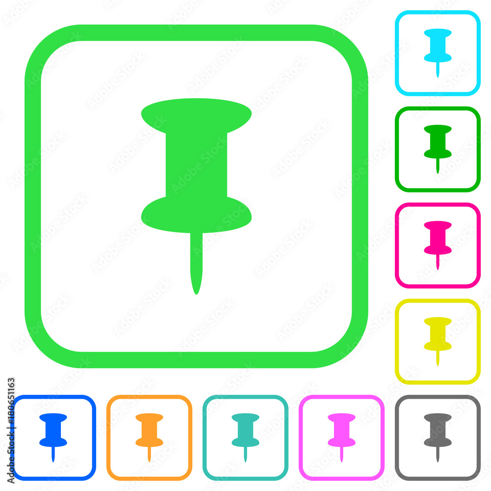 Push pin vivid colored flat icons icons Push pin vivid colored flat icons icons